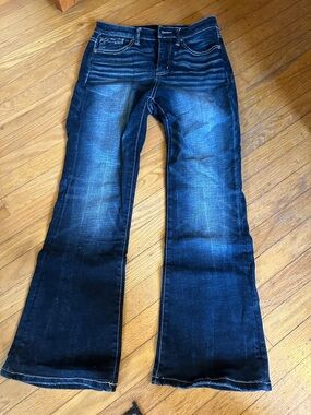 Buckle Dark Blue Flare Jeans